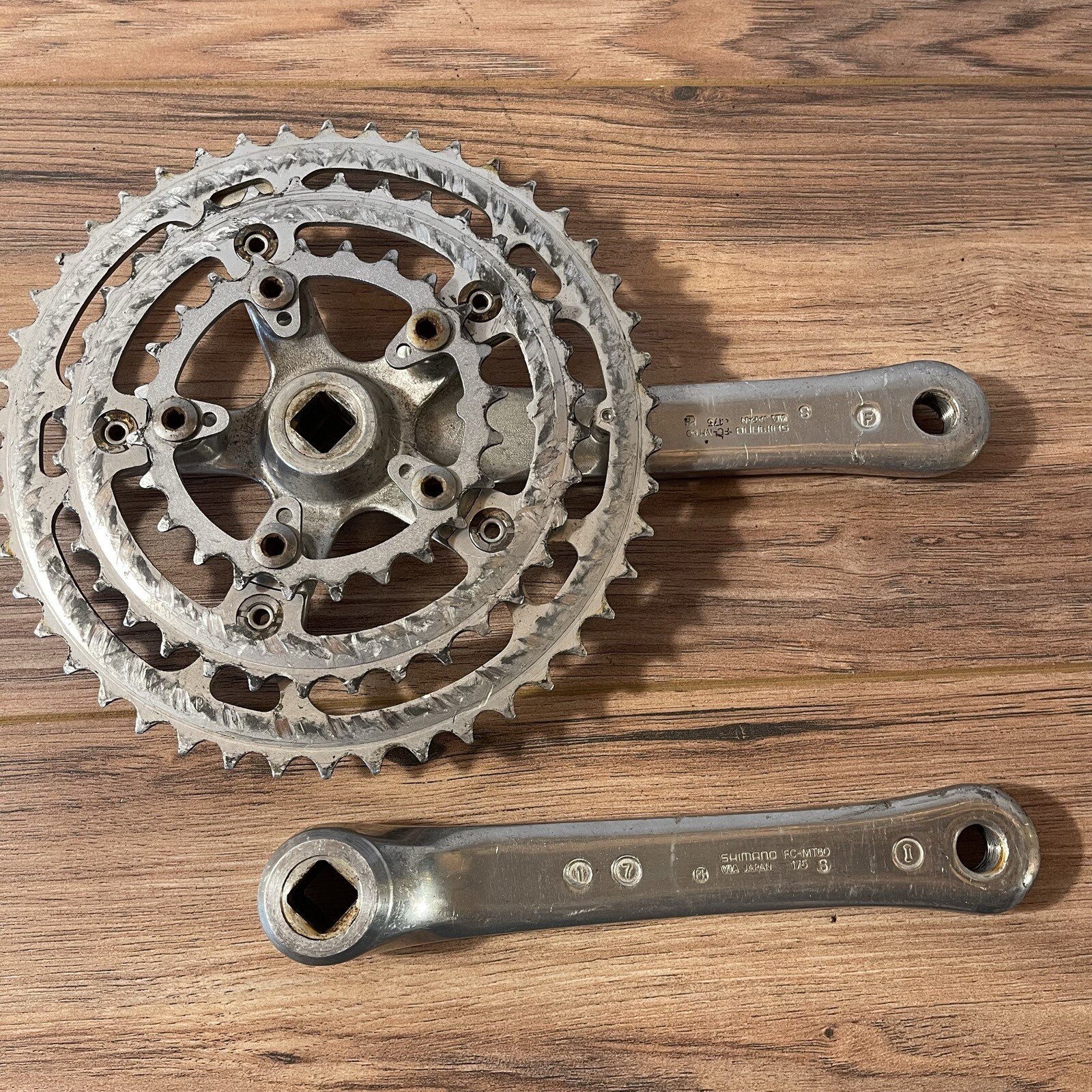 Vintage Shimano Deore FC-MT60 Crankset 175 46 / 36 / 24 Triple