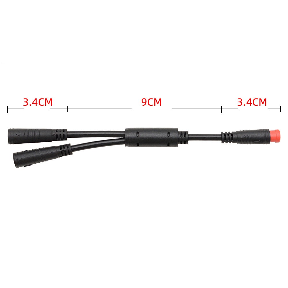 Y-Split 1T2 Extension Cable 2 Female to 1 Male Waterproof Plug Adapter For Ebike