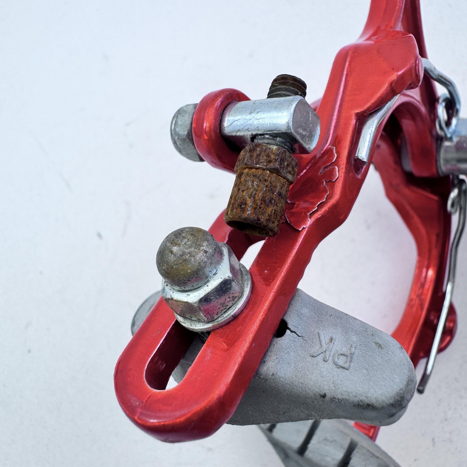 Peak Front Brake Caliper Side Pull Orange Alloy Single Pivot BMX Road A20