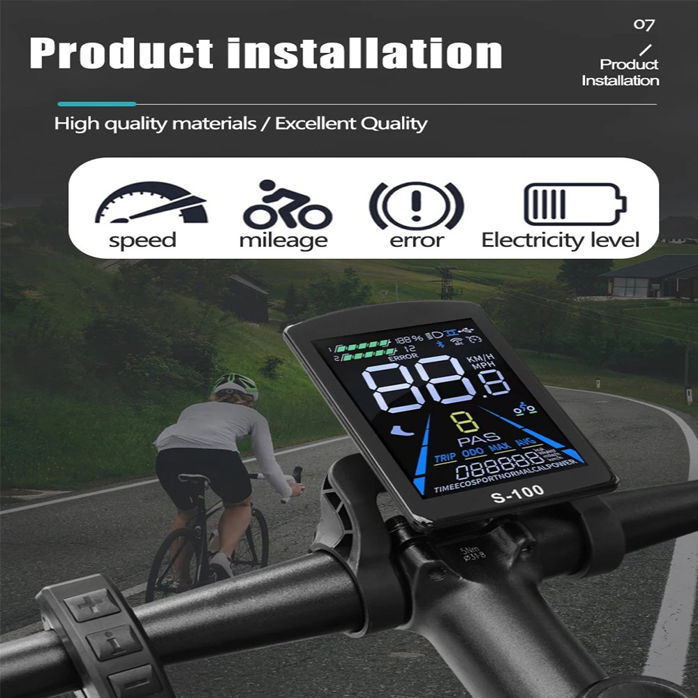 E-Bike 48V-72V 1000W-3000W 60A Dual Mode Sine Wave Controller w/ Display SM Plug