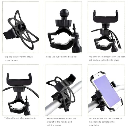 Bike Phone Mount Holder, 360° Rotatable Motorcycle Cellphone Holder for 2 PCS