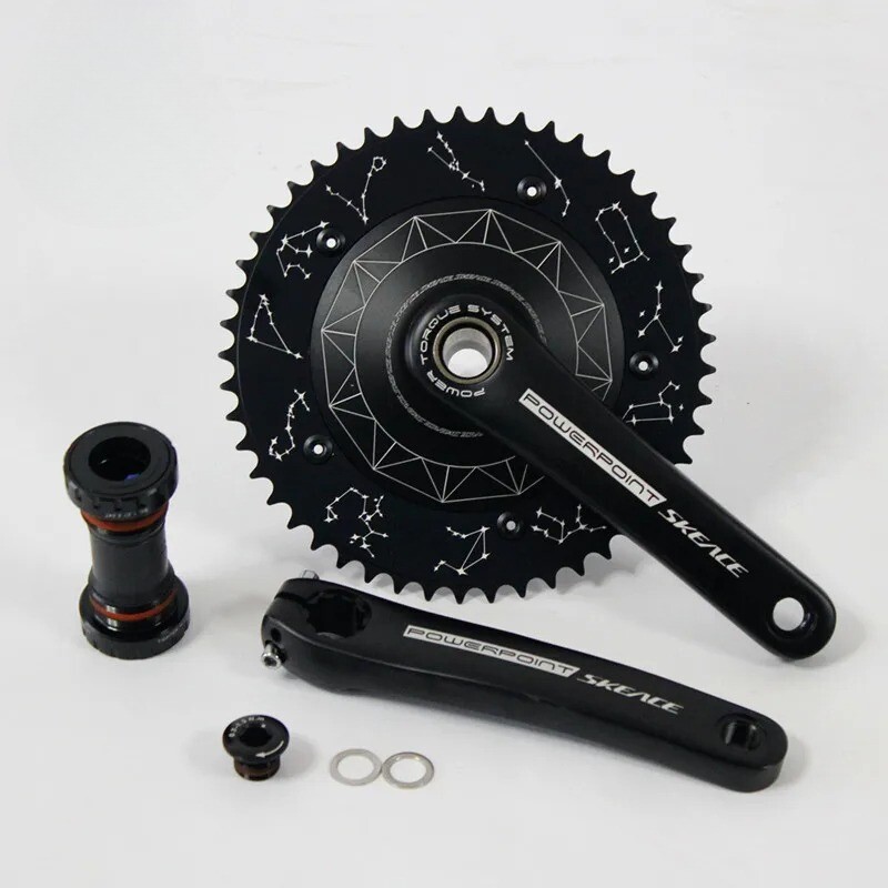 49T Track Bicycle Hollowtech Crankset Single Fixed Gear Chainwheel 165mm 144BCD