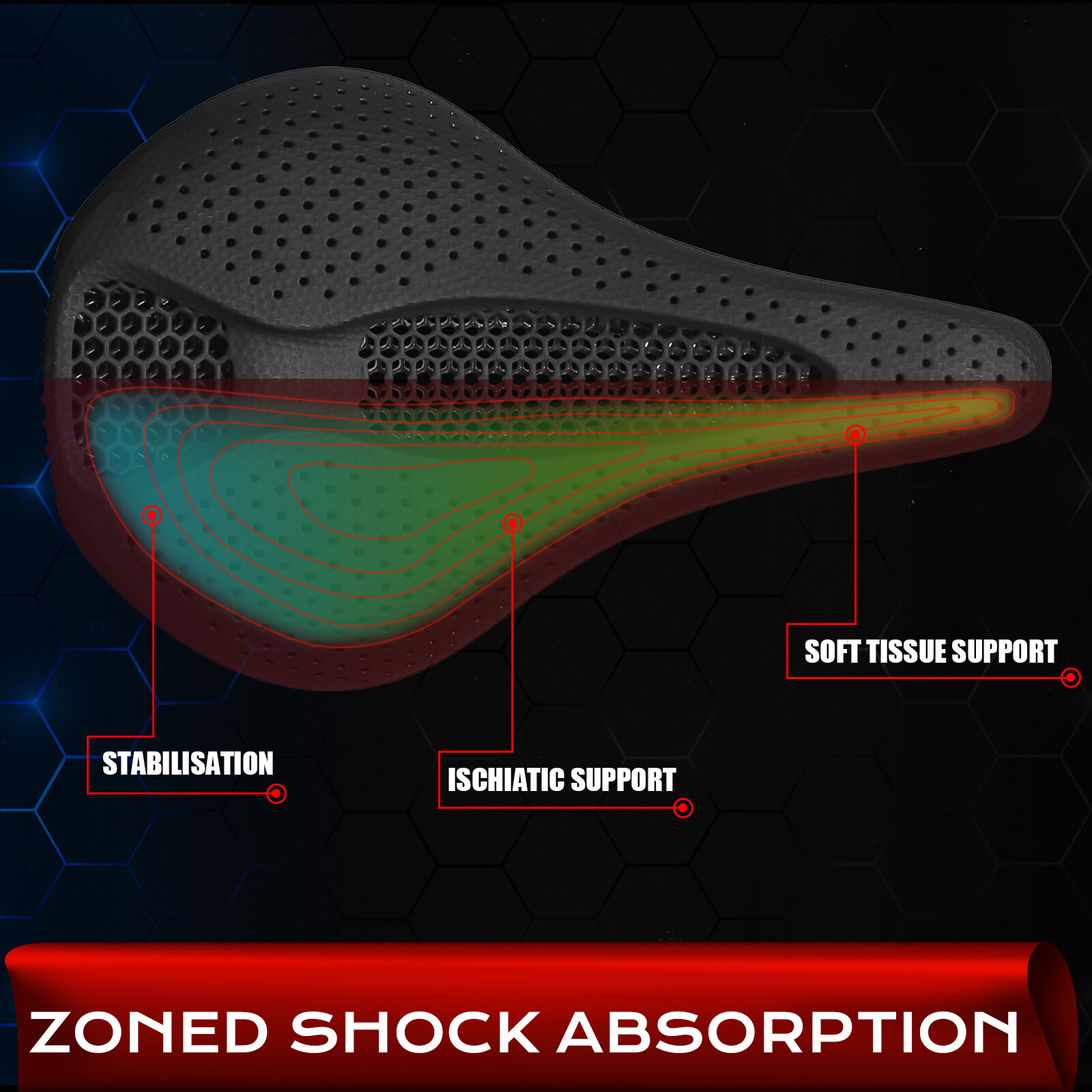 BUCKLOS 3D Printed Bike Saddle Carbon 143/155mm MTB Gravel Road Bike Seat​ 7×9mm