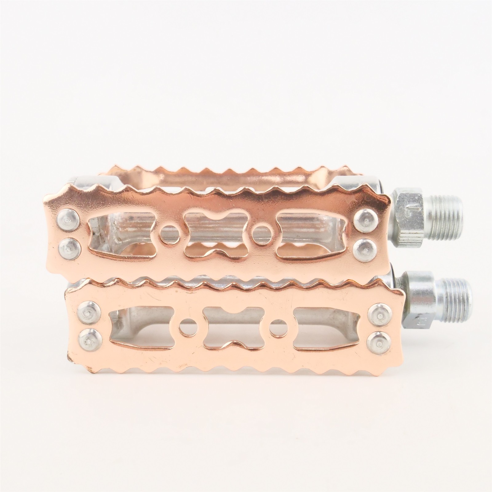 MKS Sylvan Touring Flat Platform Pedals 9/16″ Copper Aluminum Pair Mint Cond.