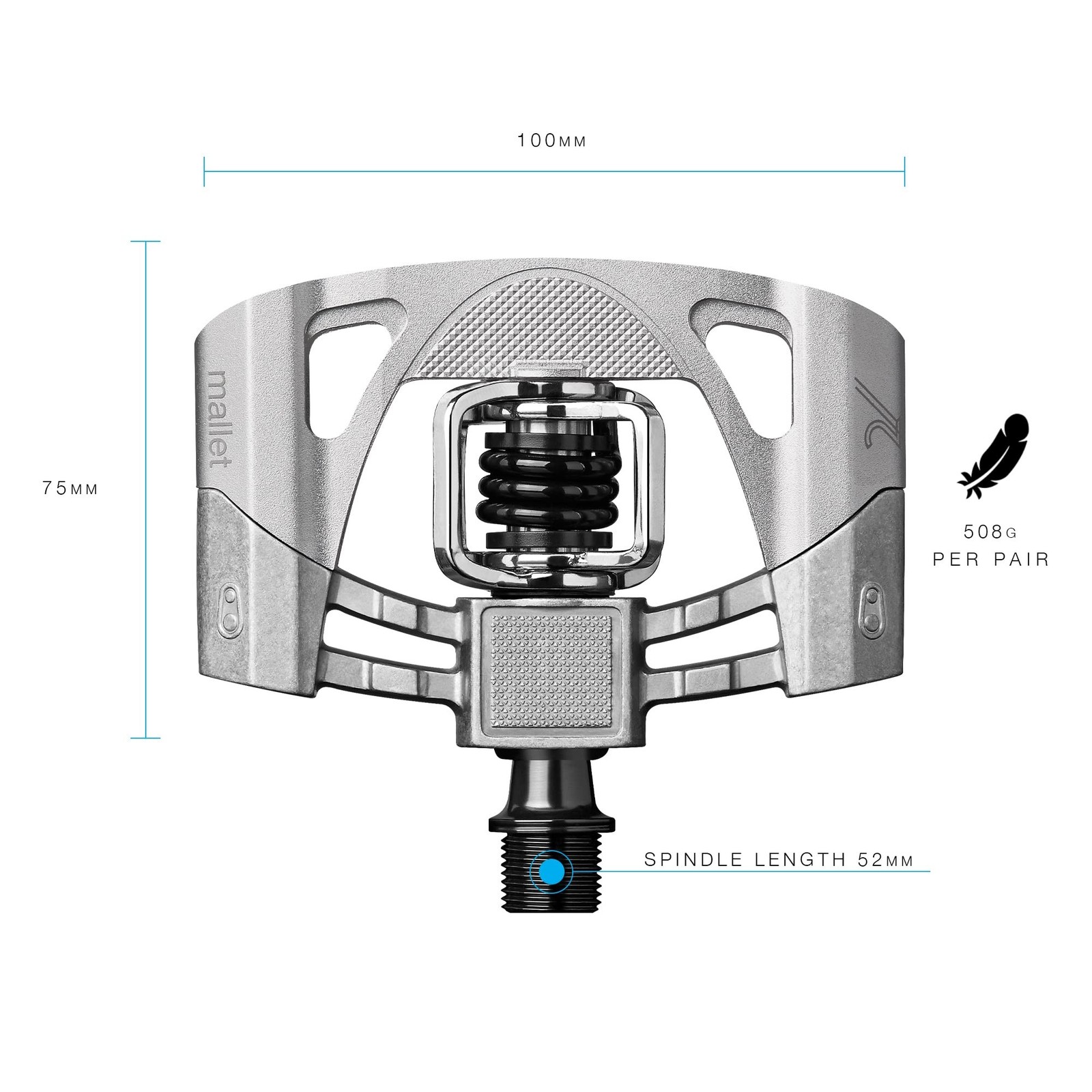 CRANKBROTHERS Mallet-2 Pedals One Size Raw/Silver