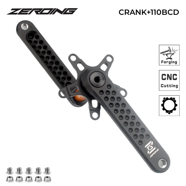 Road Bike Crankset Grave Hollow Crank 165/170/175mm 110BCD Bike Part 11/12 Speed