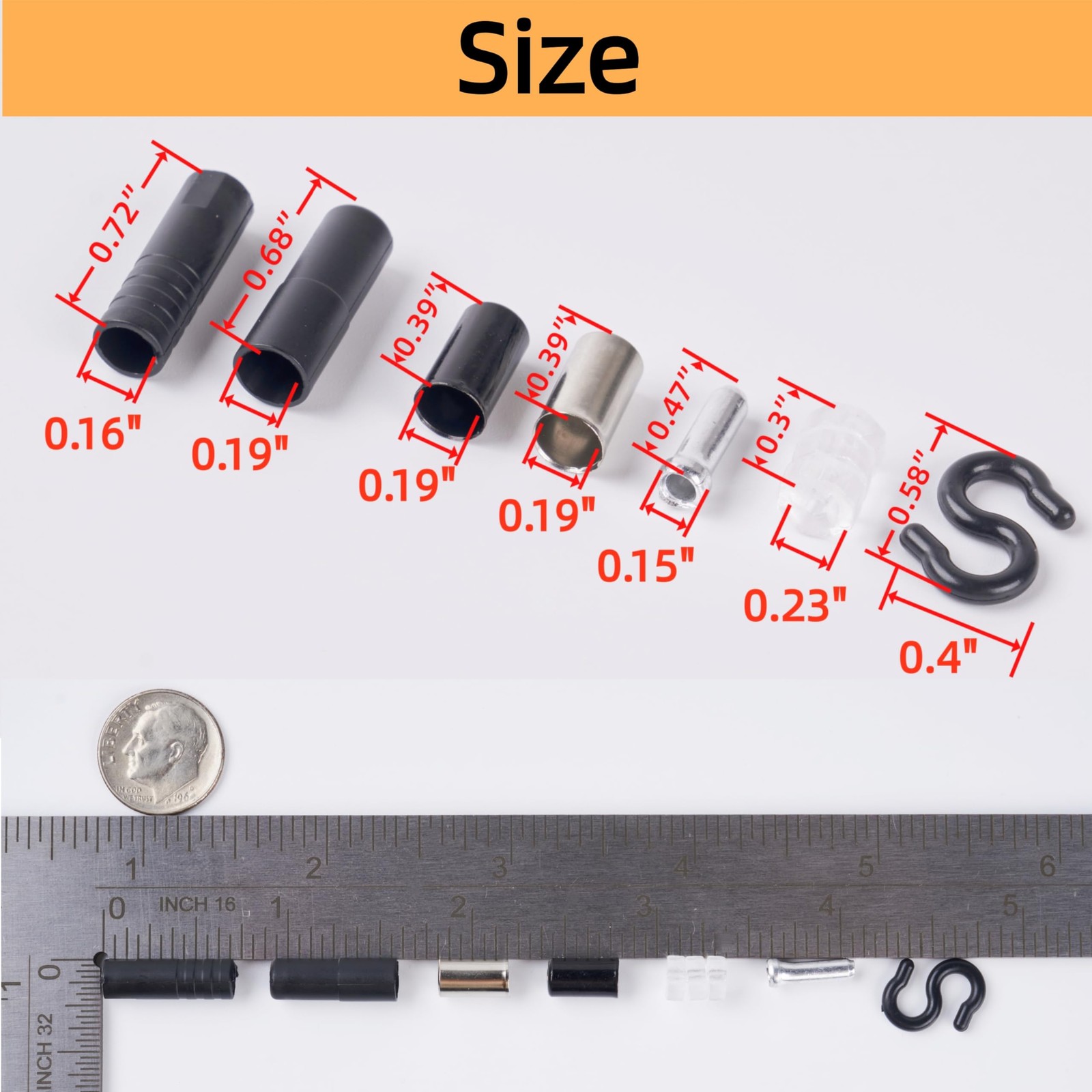 80 Pcs Bike Cable End Caps Combo Set,Brake Crimp,Bike Shift argent