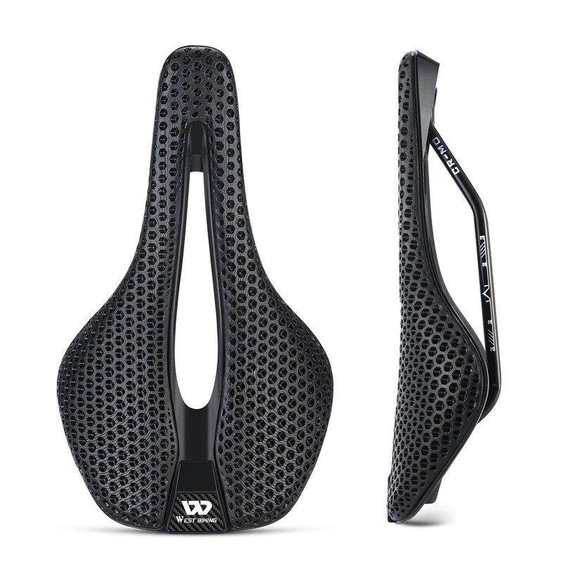 WEST BIKING 3D Printed Nylon Bicycle Saddle Cr-Mo Steel Bow Bike Seat Cushion