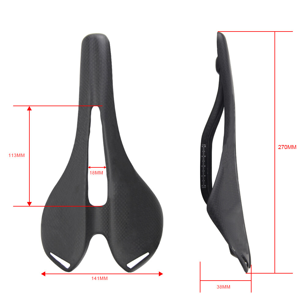 Carbon Fiber Road Front Seat Mat MTB Bike Saddle For Cycling 270*141 USA Stock