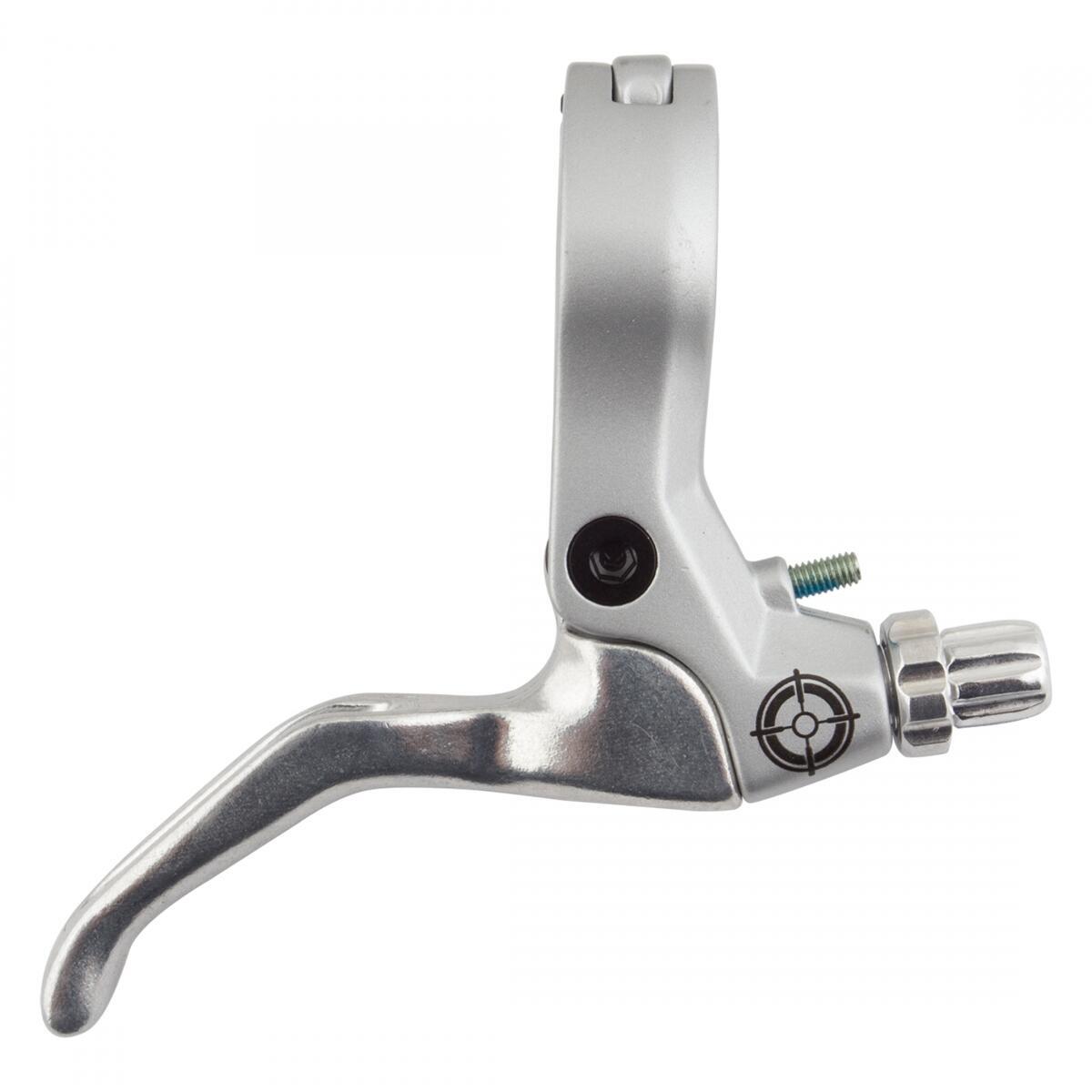 BLACK OPS BIKE BICYCLE BRAKE LEVER STD&U ALLOY HINGED 2-FINGER RH SILVER