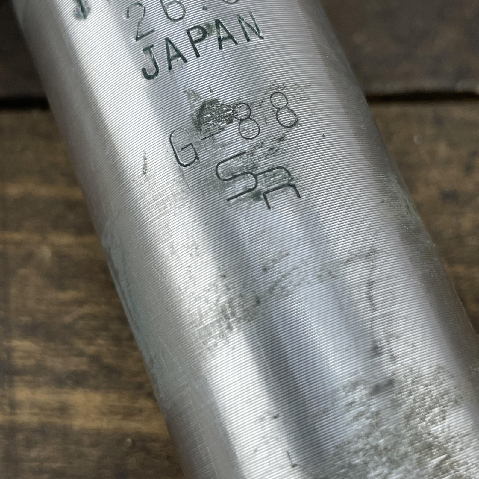 Vintage Sakae SR CR Seatpost 26.6mm Alloy Japan Road Bike Silver 305g G88 1980s
