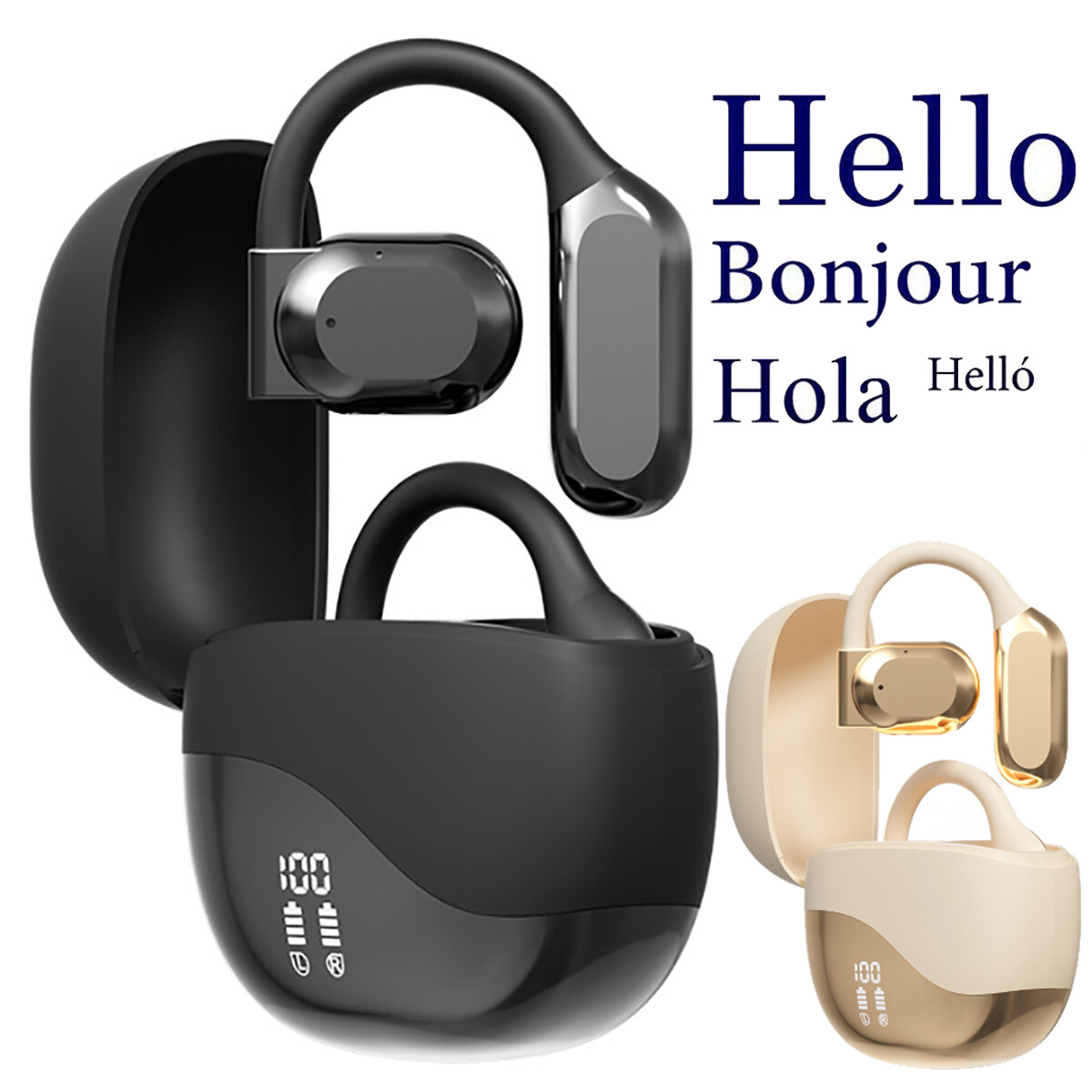 Real-Time AI Language Translator Earbuds Open Ear Bluetooth Translation Earphone