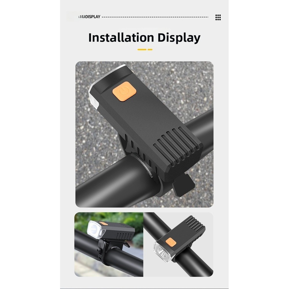 Rechargeable Front Light for Bicycle 100m Beam USB-C Quick Release Mount
