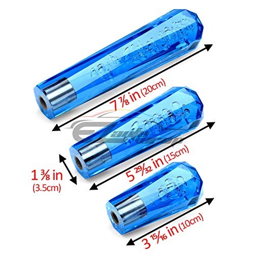 Shift Knob Stick Crystal Transparent Bubble Throw Gear Shifter 20cm Blue