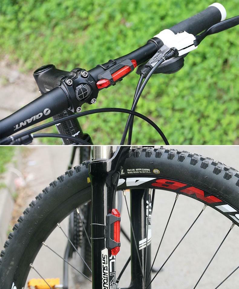 LED RECHARGEABLE FRAME LIGHT Bike Bicycle Glow safety 3 modes flashing cycling