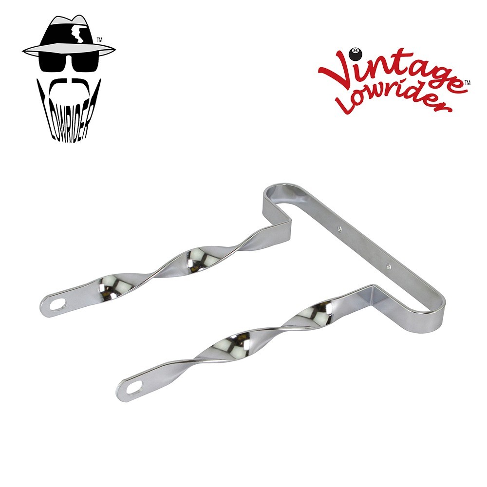 Vintage Lowrider 16″ Bumper Flat Twisted Chrome.