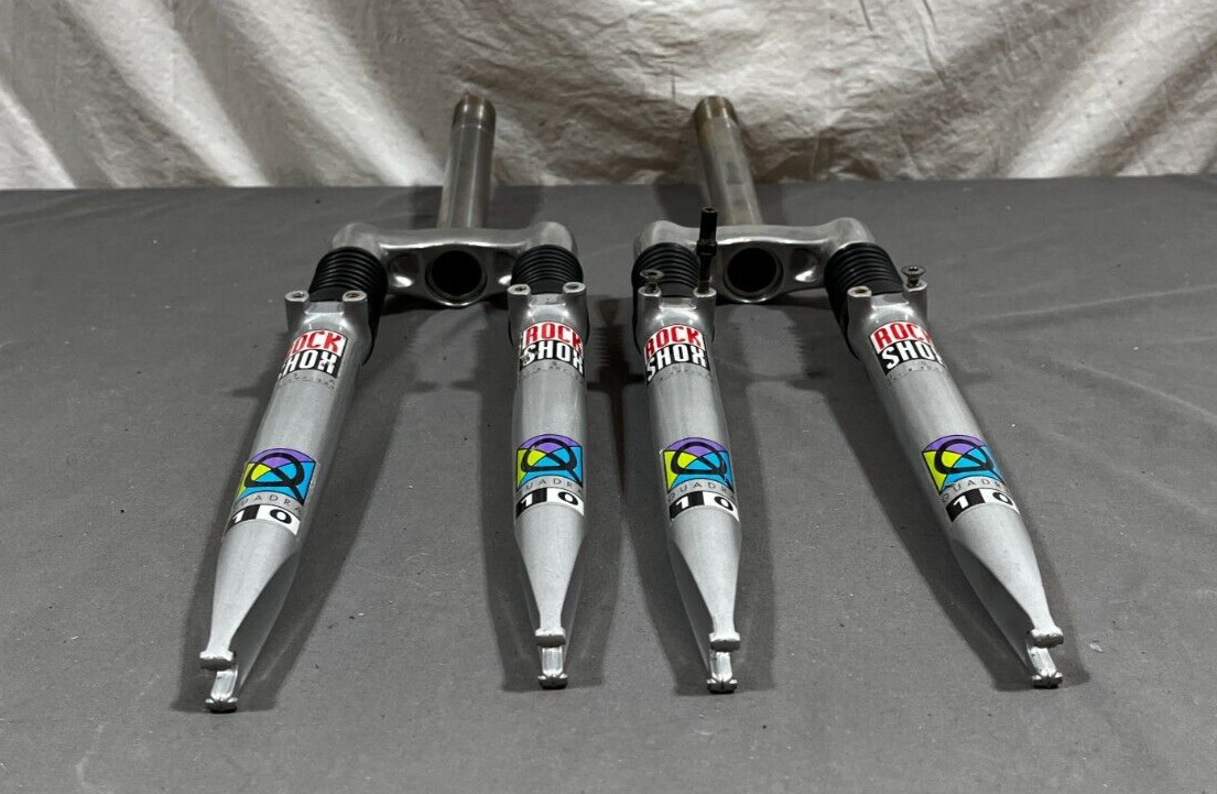 (2) Vintage Rockshox Quadra 10 Suspension Forks 255mm 1-1/4″ Threaded Steerers