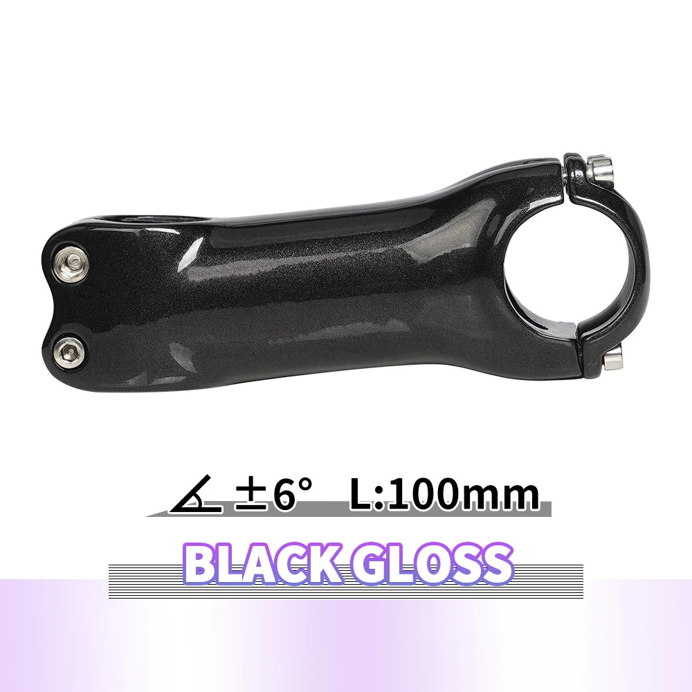 Angle 6/17 Degree Carbon Fiber Road /Mountain Bicycle Stem Black Matte 60-120mm