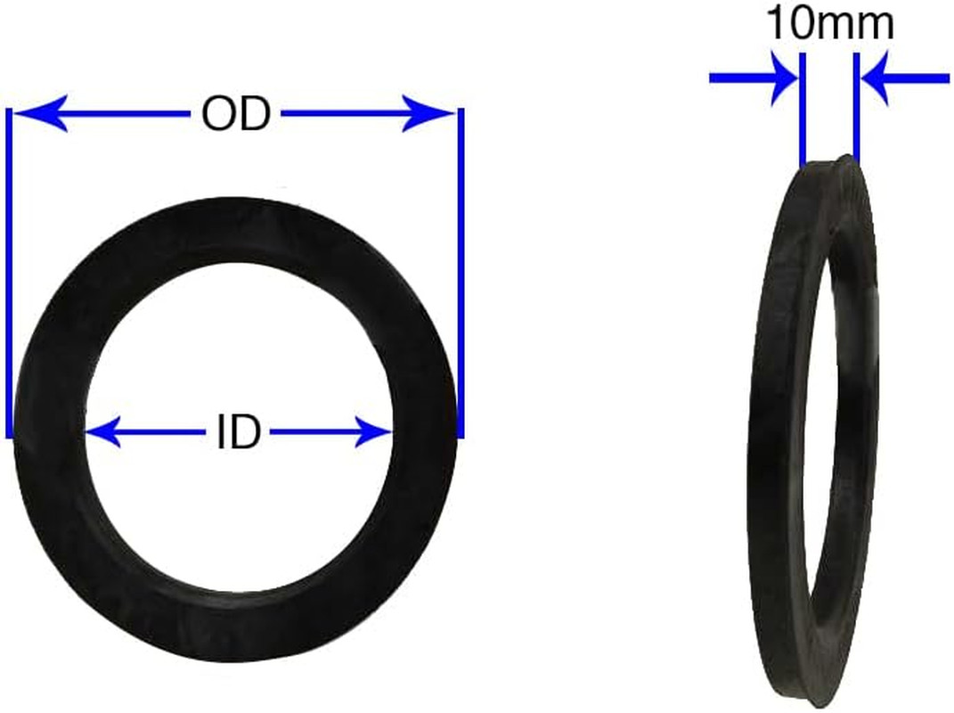 Set of 4 Hub Centric Ring 73Mm OD to 56.1Mm Hub ID, Black Polycarbonate (Wheel H