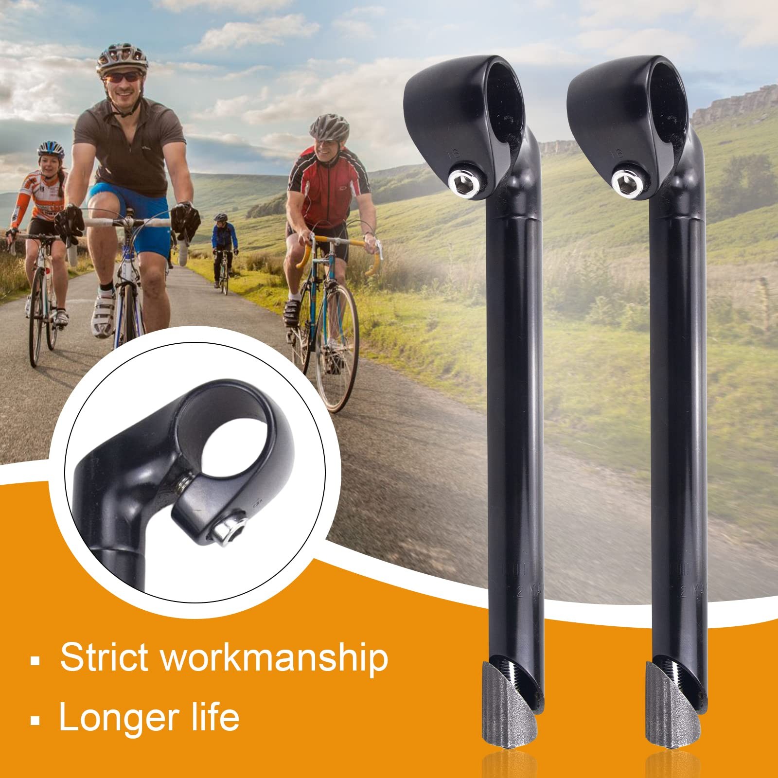 Bike Stem 25.4mm*22.2mm Aluminum Alloy and Steel Gooseneck Shape 220mm Length…