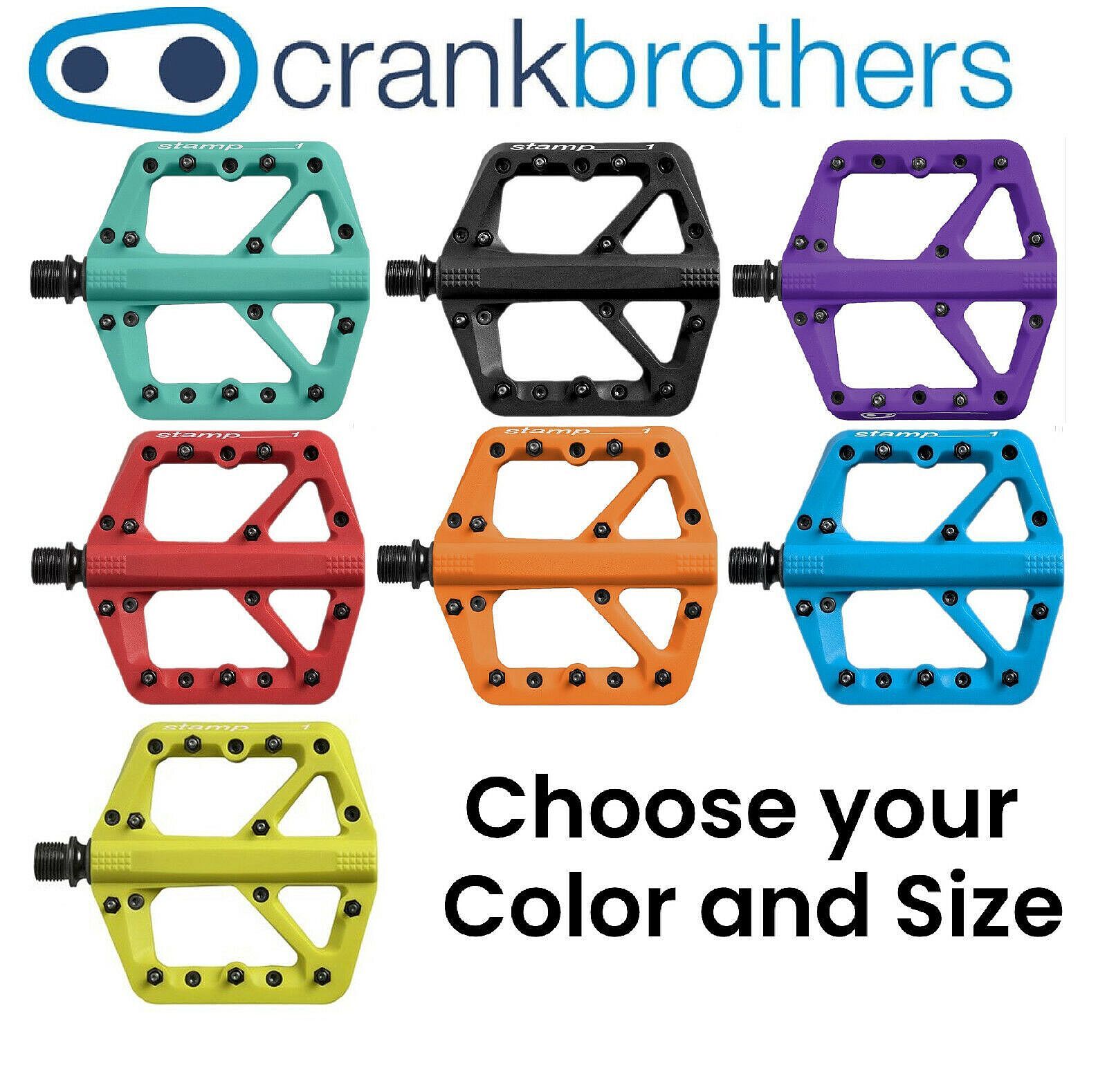 Crank Brothers Stamp 1 Assorted Colors Small or Large MTB Bike Platform Pedals