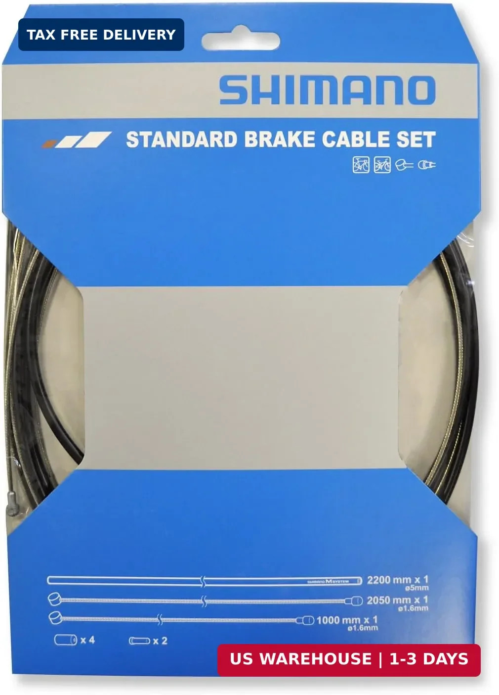 SHIMANO Universal Standard Brake Cable Set, For MTB or Road Bikes