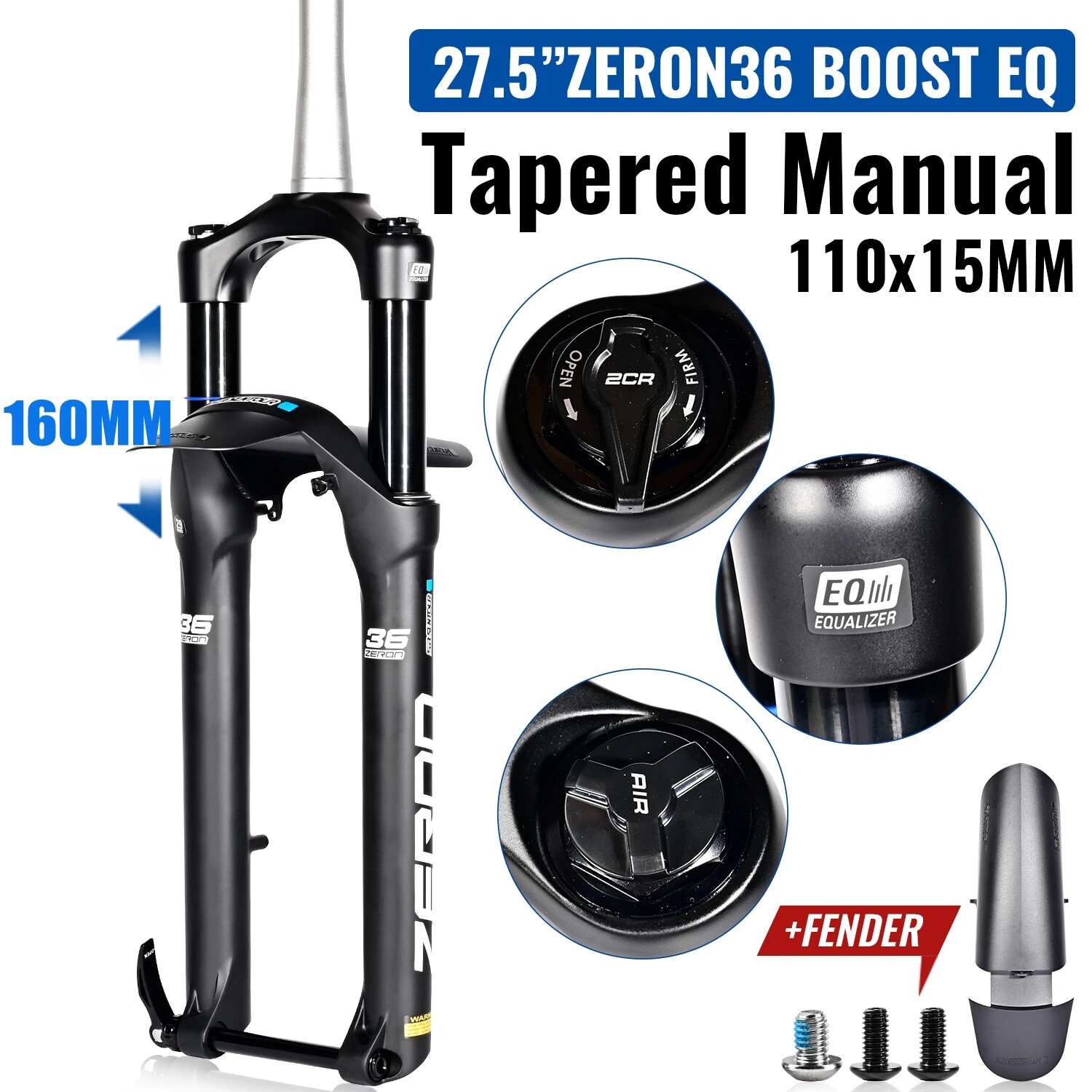 26 27.5 29 Inch Mountain Bike Suspension Fork 100/120mm Air Damping Remote Fork