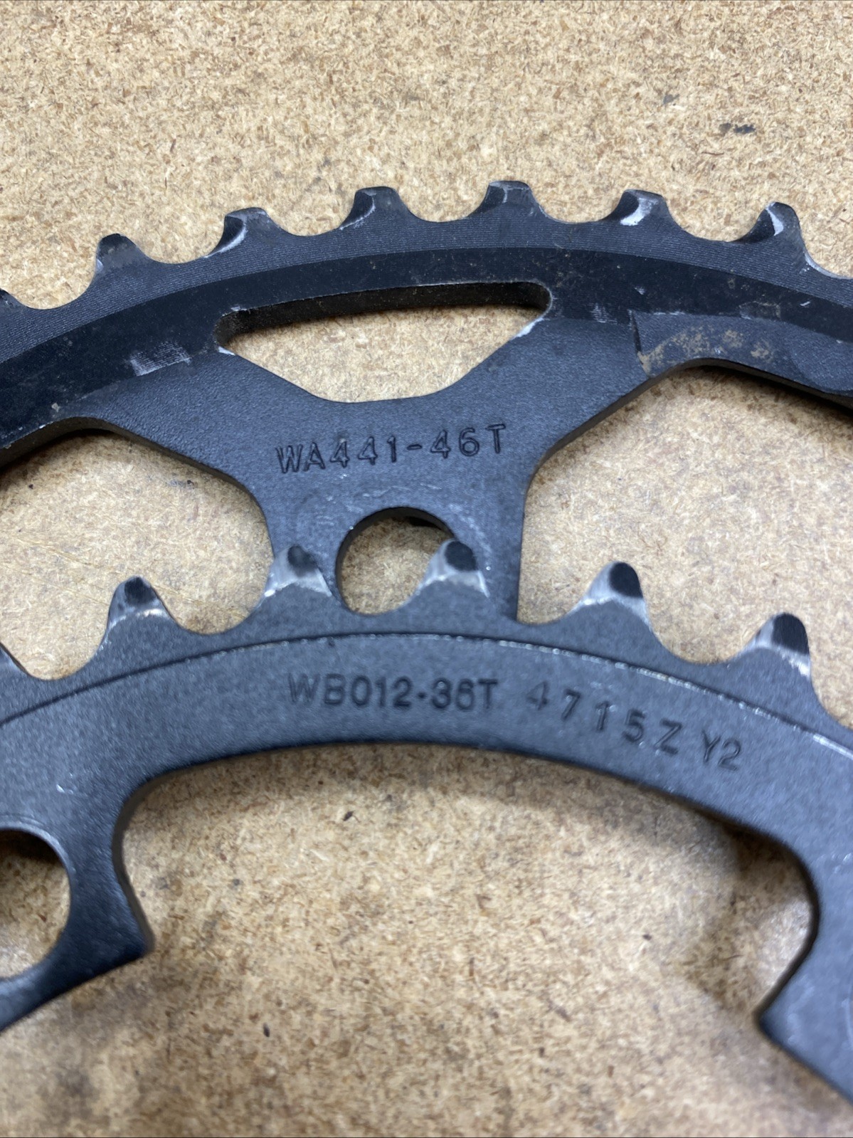 Used FSA Chainring Set 110bcd 46t/36t 10 Or 11 Speed Black Double Chainwheel