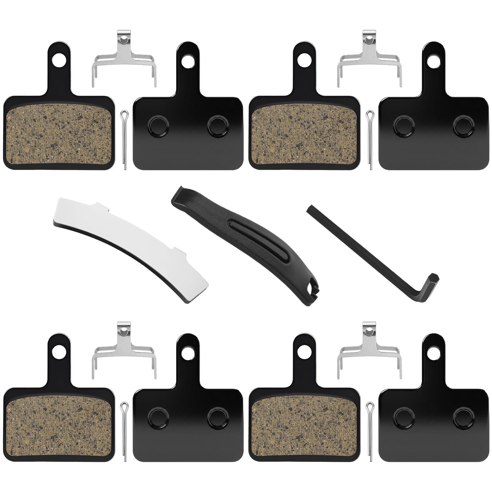 4 Pairs Black Bicycle Disc Brake Pads 1.18 x 1.38 Inch