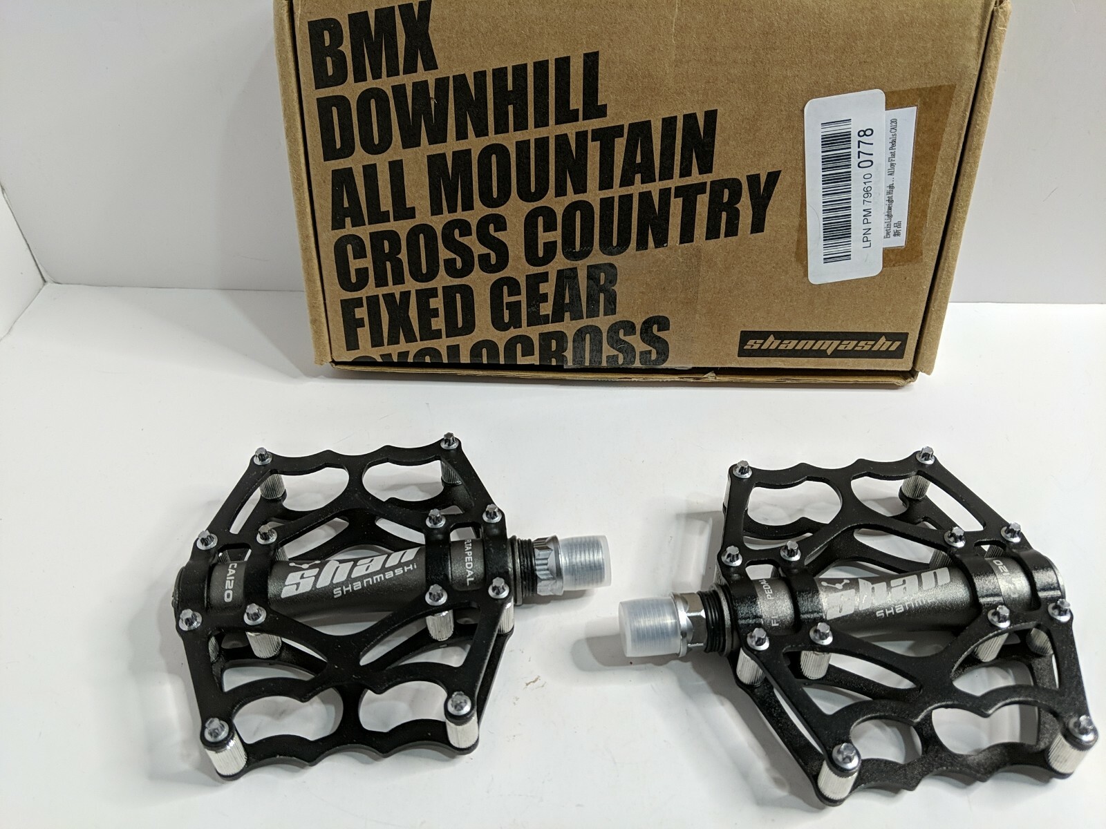 Shanmashi Pair Bicycle Road Mountain Bike Pedals BMX Downhill Cross CA120 Black
