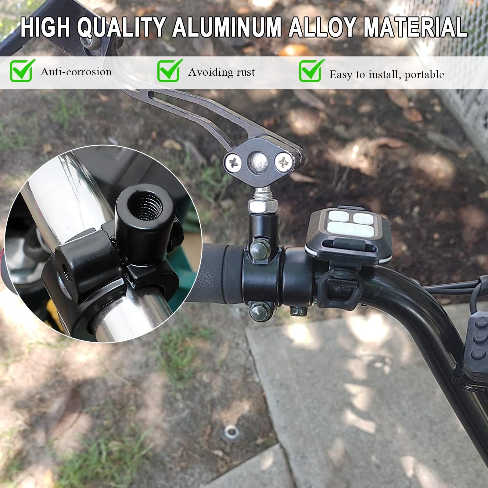 2PCS Aluminum Handlebar Mirror Mount Clamp for Motorcycle & Scooter