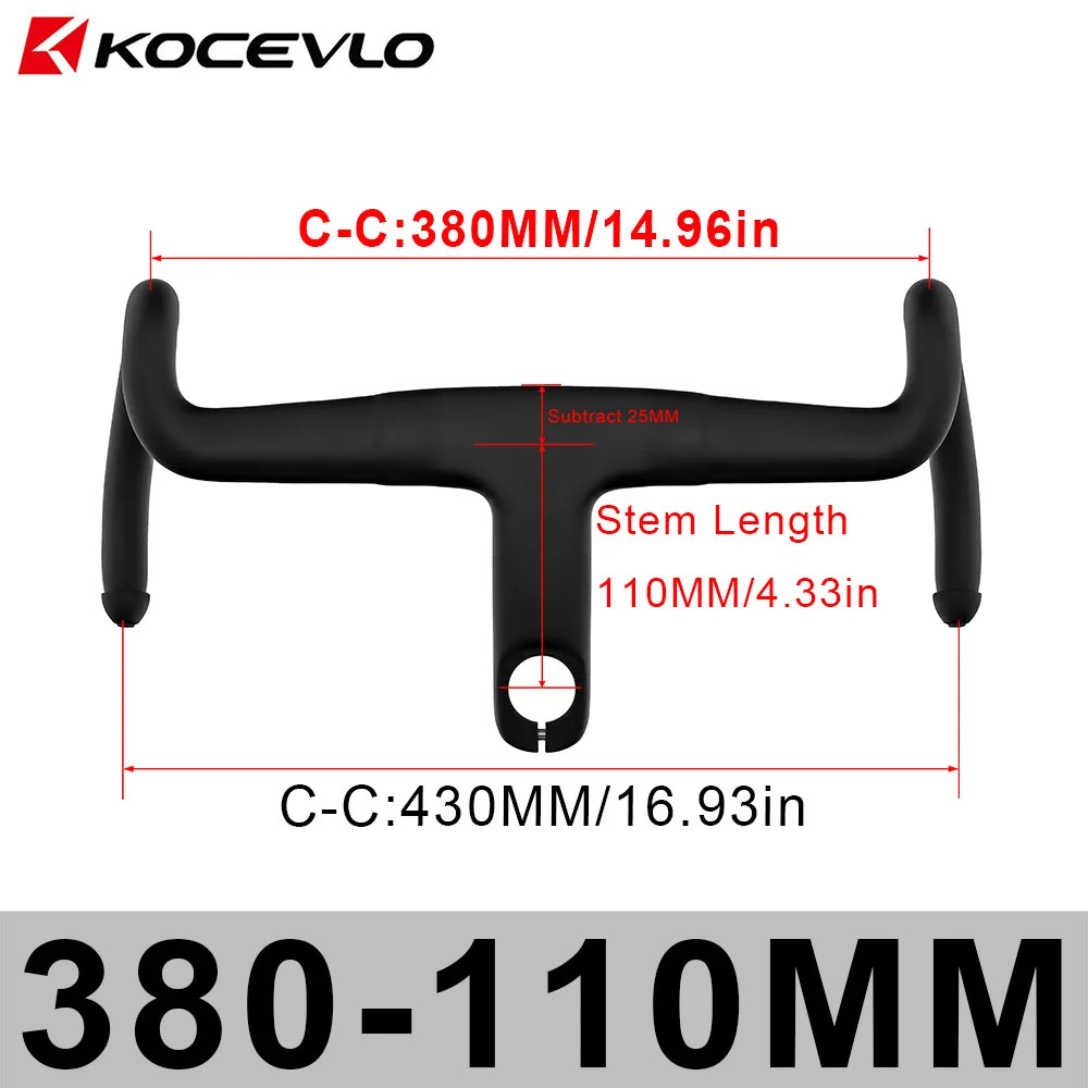 Gravel Bike Carbon Fiber Integrated Handlebar for 28.6mm Fork with Spacers