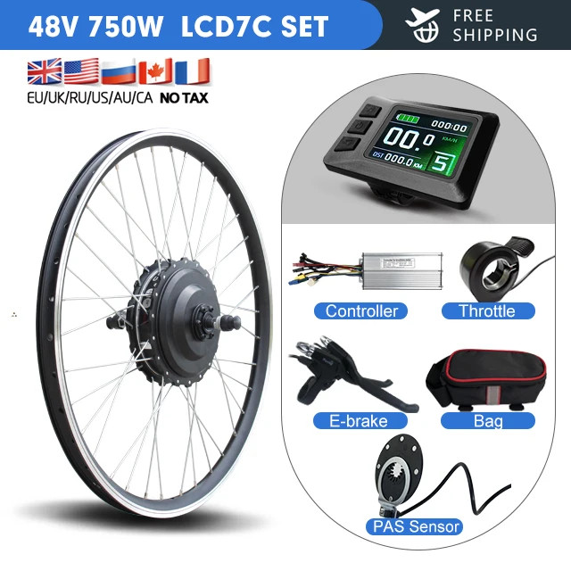 E-bike Conversion Kit 750W 48V Rear Cassette Brushless Gear Hub Motor Wheel