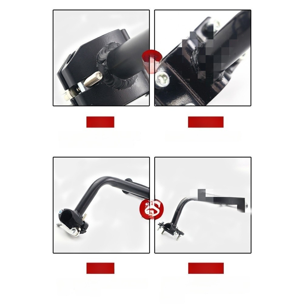 Aluminum Bike Armrest Handlebar Rest 18.5cm x 20.5cm Tool-Free Soft Grip Design