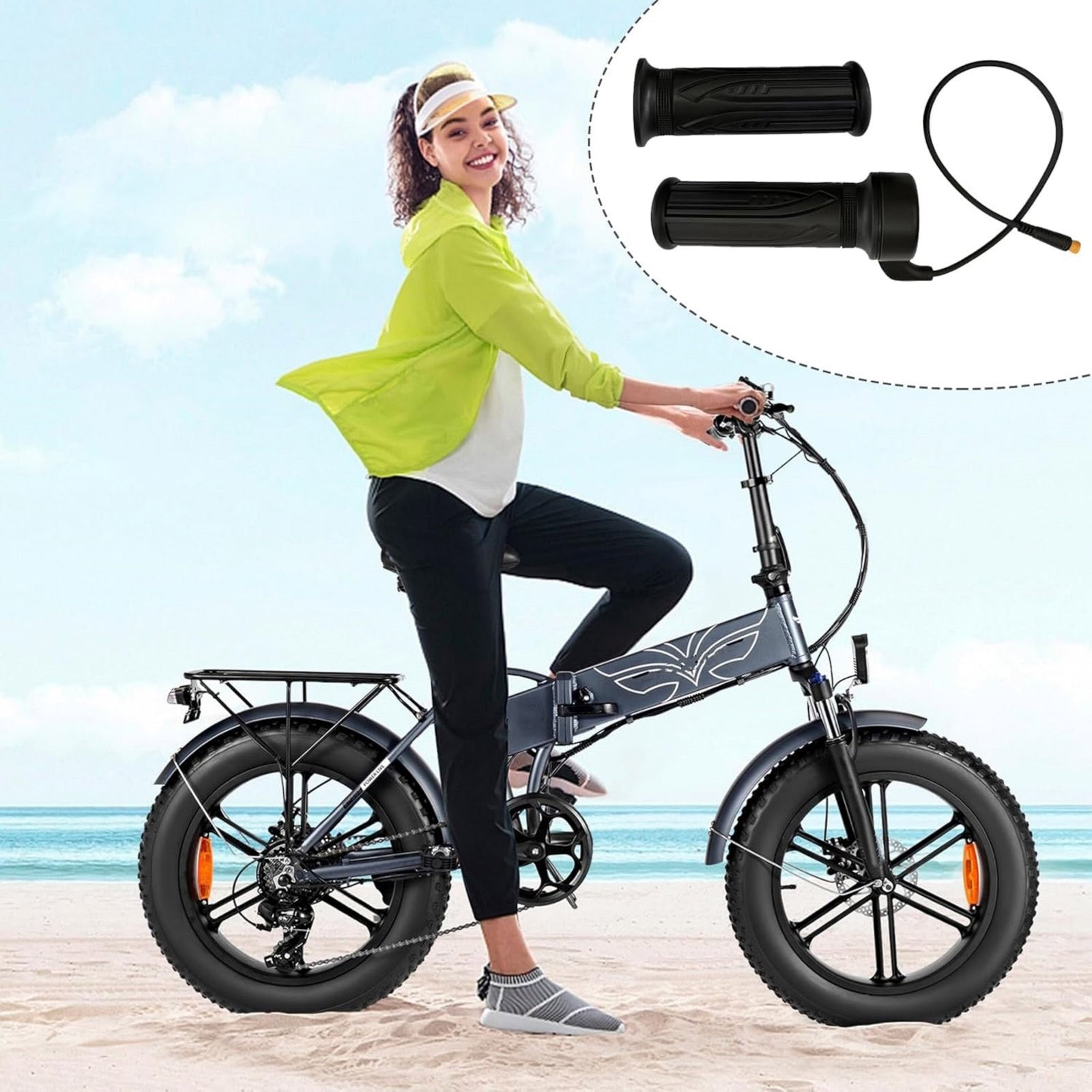 For Electric Bike Waterproof Full Twist Throttle Replacement Grip Kit 12V-72V