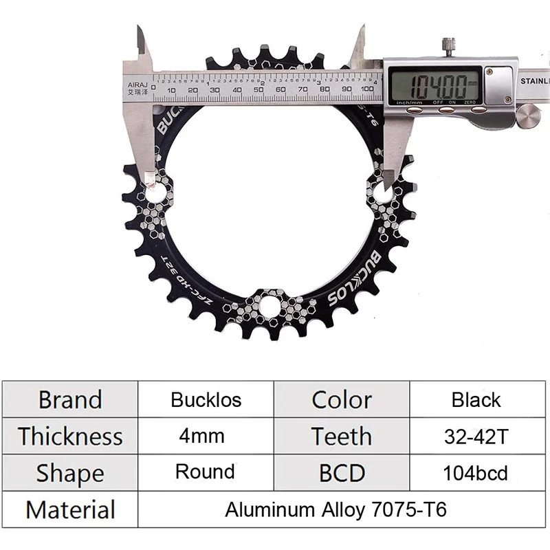 170mm 104BCD MTB Square Hole Crankset 32T 34T 36T 38T 40T 42T Single Chainring