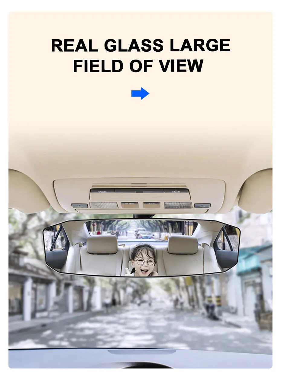 Car Mirror Interior Rear View Mirror Wide Angle Convex RearviewMirror Anti Glare