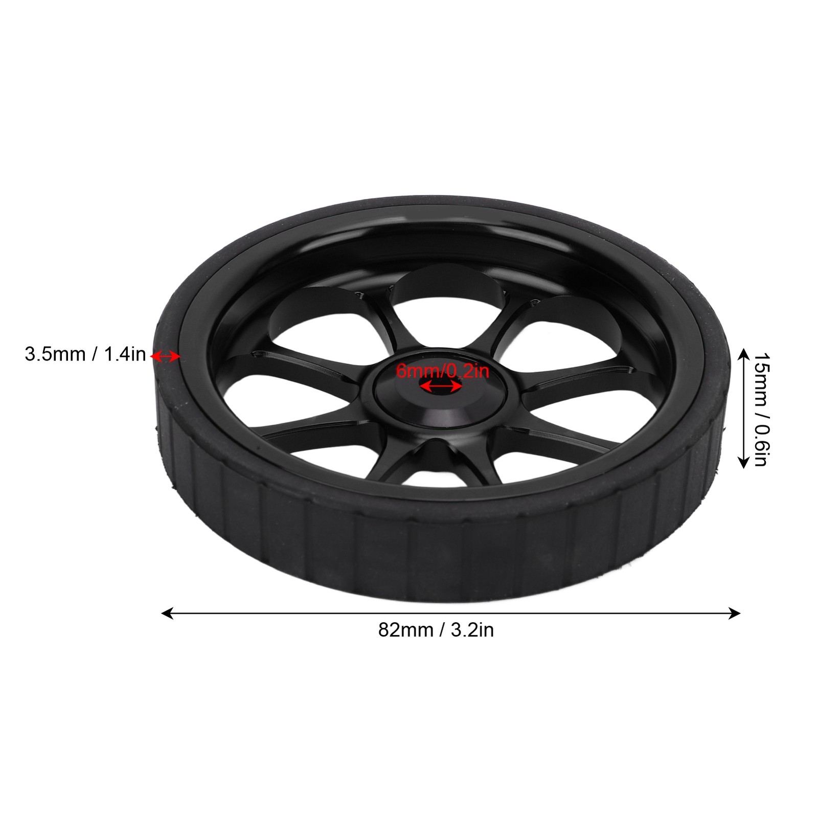 Aluminum Folding Bike Easy Wheel 82mm For Brompton/3sixty (Black)