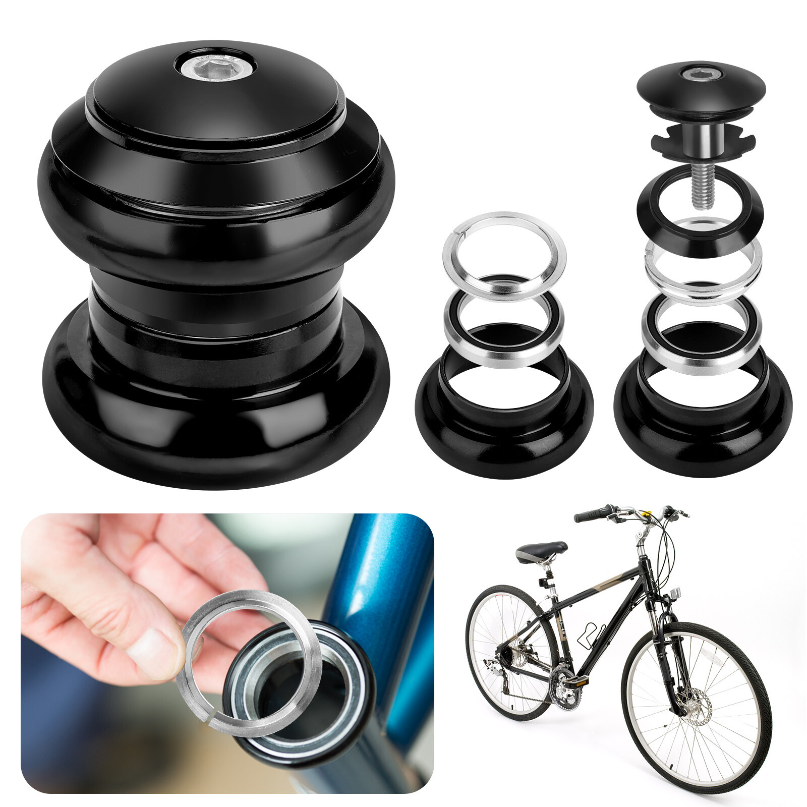 34mm 1-1/8″ Threadless MTB Road Bike Bicycle Sealed External Bearing Headset Set