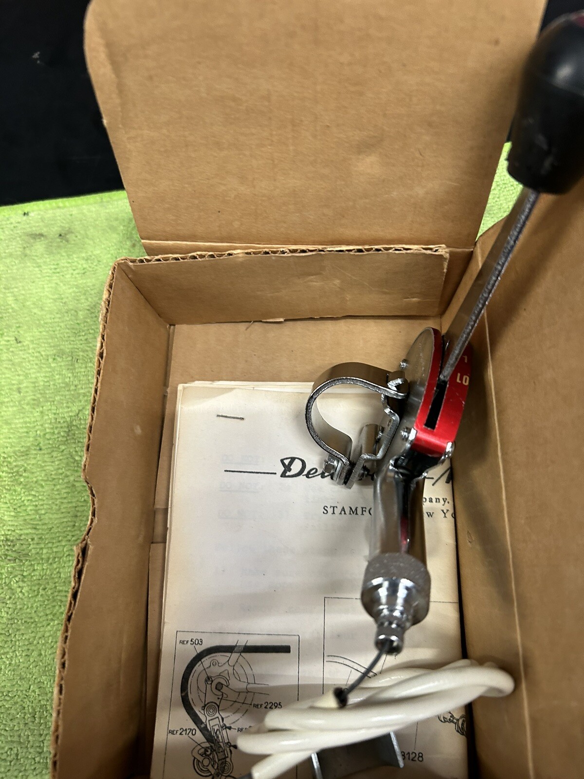 RARE VINTAGE SIMPLEX 5 SPEED STICK SHIFT LEVER RED MUSCLE BIKE IN BOX