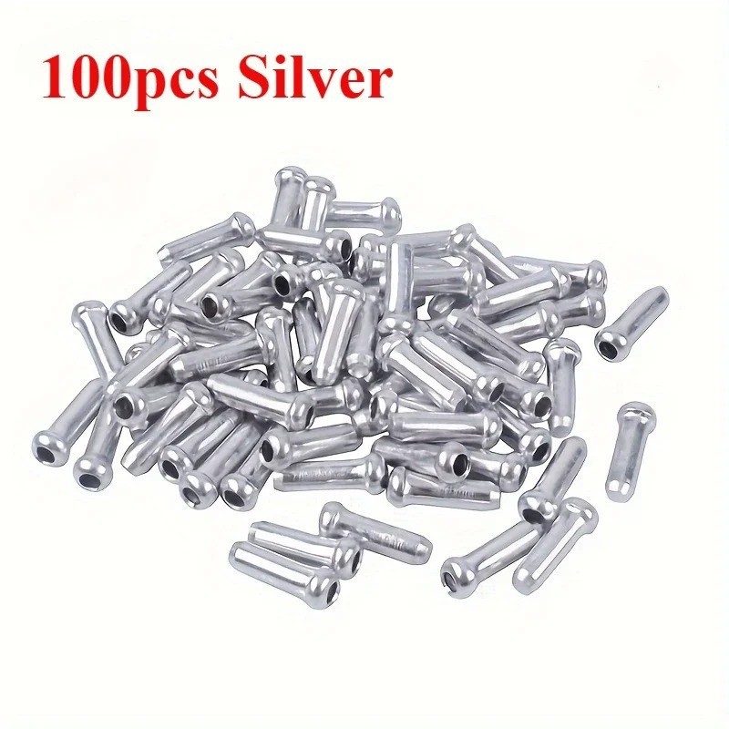 New 50 Pcs Aluminum Bike Bicycle Shifter Brake Cable Tips Caps Ends Crimps