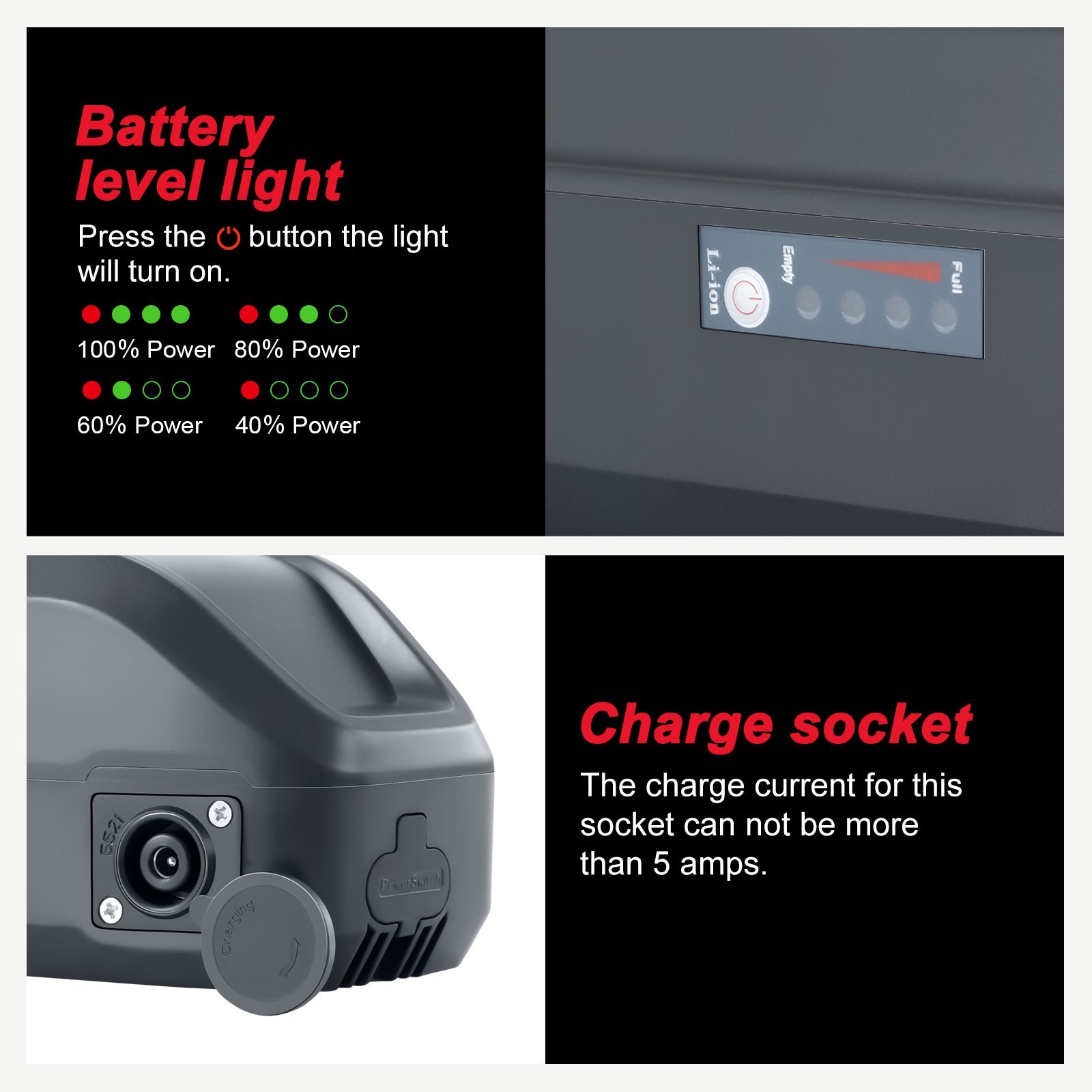 VIVI Ebike Battery 48V 10.4Ah for F26F (HL085) H8 Battery Replacement 48V Batter