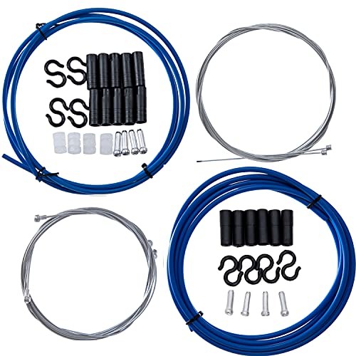 2-in-1 Universal Bike Brake & Shifter Cable Kit | High-Carbon Steel Blue