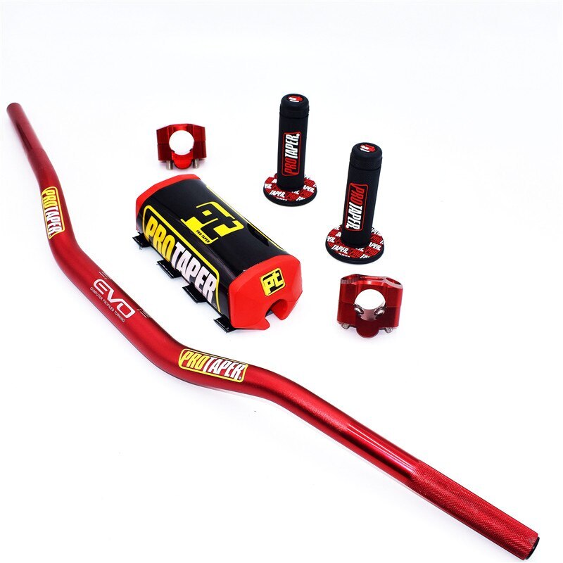 Handlebar For PRO Taper Pack Bar 1-1/8″ Handle bar Pads Grips CNC 28.5mm Adapter