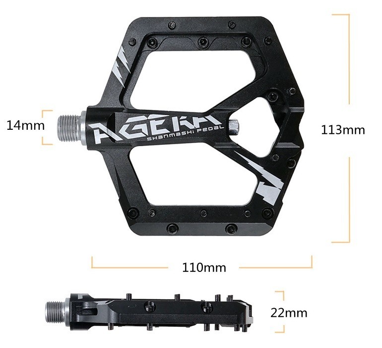 Road MTB Mountain Bike Pedals DU Bearing CNC Aluminum Flat Platform Pedal 1 pair