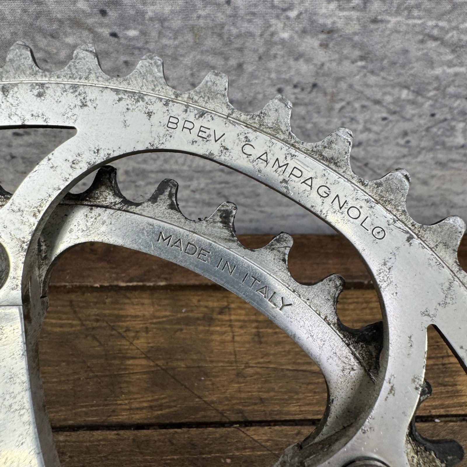 Vintage Campagnolo Crankset 170mm 135 mm Double Road 9/16x20F Italy Square Taper
