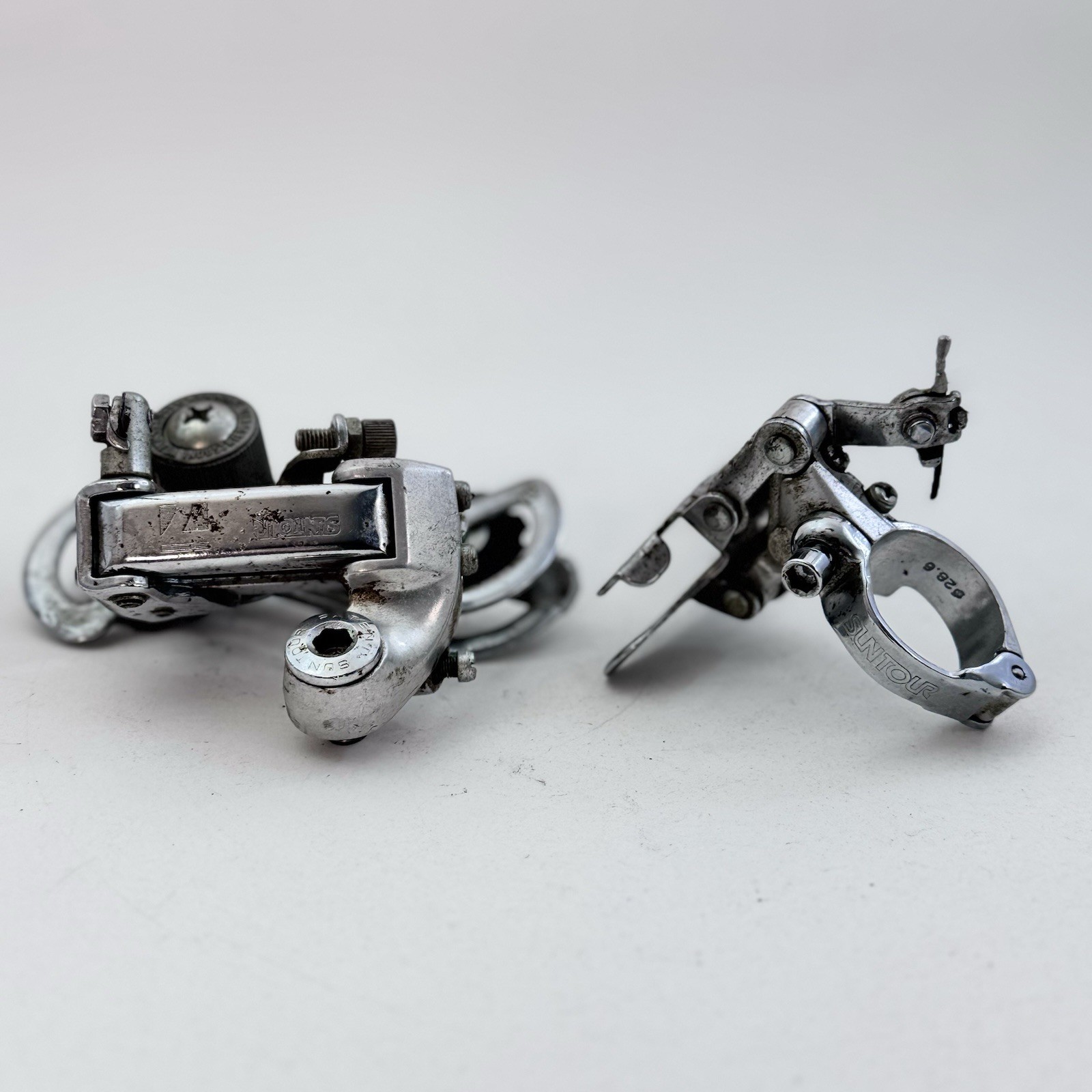 Vintage Suntour Seven 7 Derailleur Set Front Rear 28.6 Bottom Pull Bike A16