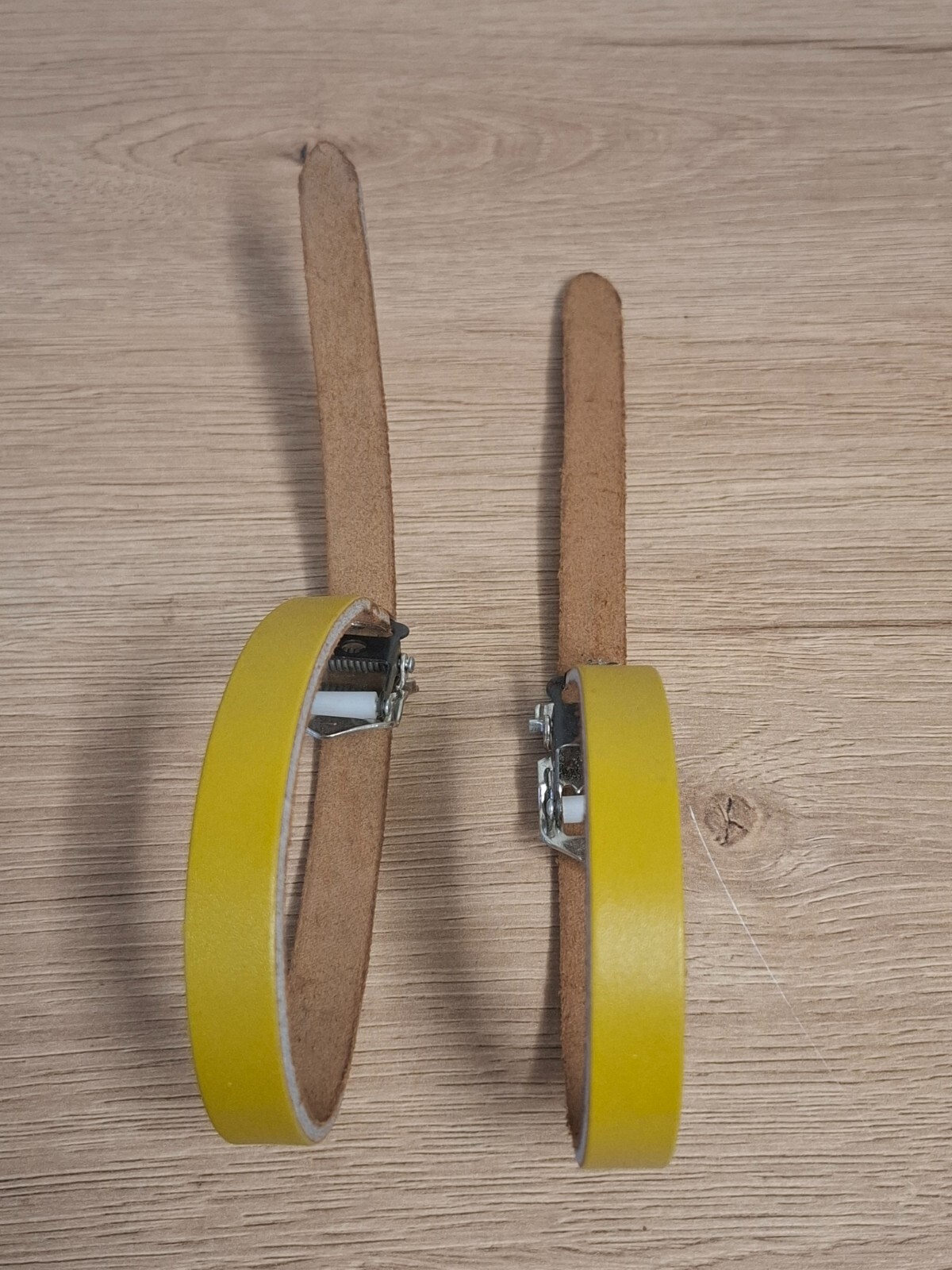 Retro Bicycle Parts NOS Leather Pedal Straps – Yellow, 36cm x 1cm