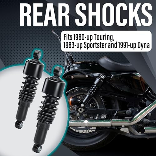 10.5″/267mm Lowering Slammer Rear Shock Suspension Kit for Harley 1980 Black