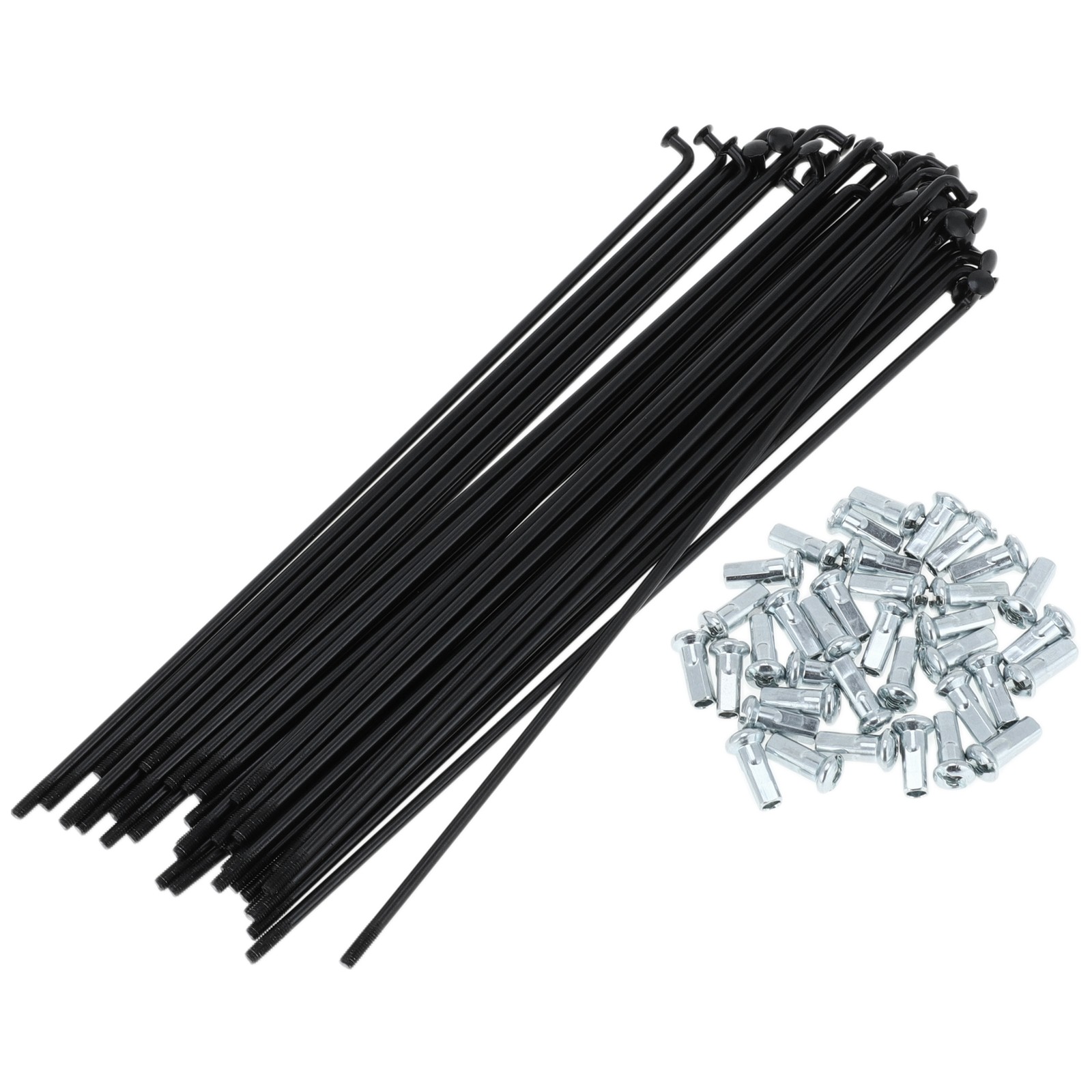 Bike spokes 12G 185mm for wheel, carbon steel, black, 1 set
